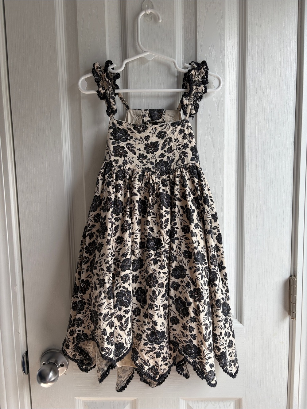 Joie Girls Toddlers Floral Handkerchief Hem Dress Ruffle Strap Size 4T
